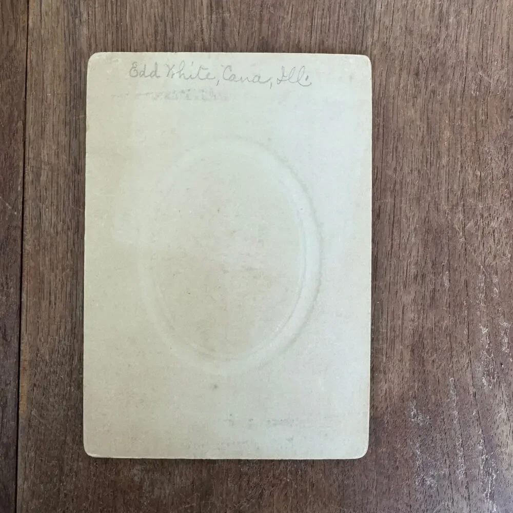 Antique Studio Portrait Cabinet Card Photograph Edd White‎ Cana Illinois